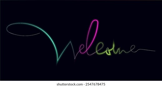 WELCOME NEON TEXT, 3D WELCOME NEON
