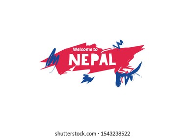 Welcome Nepal Name Country Template Design Stock Vector (Royalty Free ...