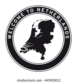 Welcome to Netherlands vector logo sticker button