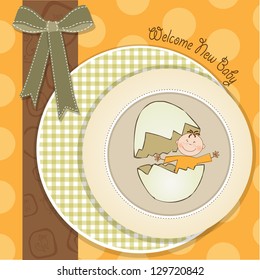 welcome new baby, shower card in vector format