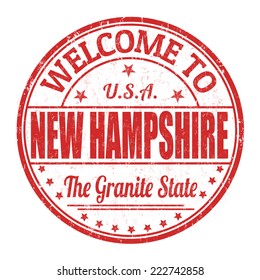 Welcome to New Hampshire grunge rubber stamp on white background, vector illustration