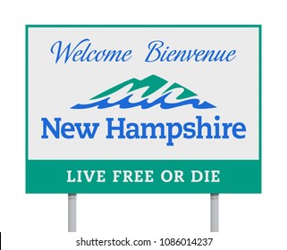 Welcome to New Hampshire road sign