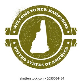 Welcome to New Hampshire State  Stamp