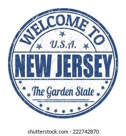 Welcome to New Jersey grunge rubber stamp on white background, vector illustration