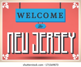 Welcome to New Jersey sign, vector design.