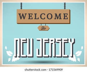 Welcome to New Jersey sign, vector design.