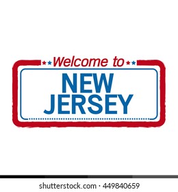Welcome to NEW JERSEY of US State illustration design