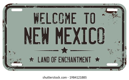 Welcome To New Mexico Message On Damaged License Plate