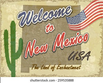 Welcome to New Mexico retro background.