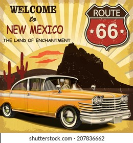 Welcome To New Mexico Retro Poster.