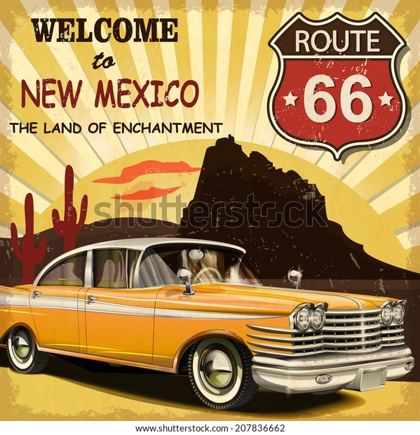 Welcome to New Mexico retro\
poster.