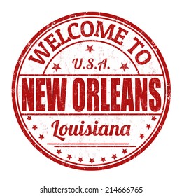 Welcome to New Orleans grunge rubber stamp on white background, vector illustration