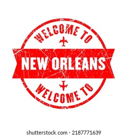 welcome to New Orleans. stamp isolated background