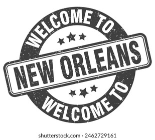 Welcome to New Orleans stamp. New Orleans round sign isolated on white background