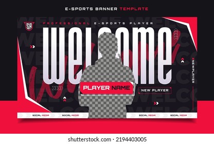 Welcome New Player E-sports Gaming Banner Template for Social Media