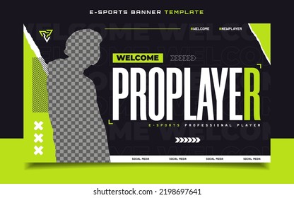 Welcome New Player E-sports Gaming Banner Template for Social Media Post