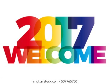 welcome new year 2017 creative colorful text