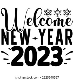 welcome new year 2023 vector file