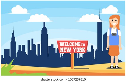 welcome to new york with love, vector illustration