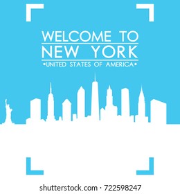 Welcome to New York Skyline City Flyer Design Vector art.