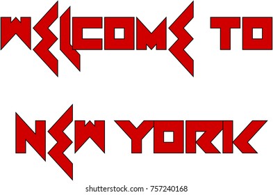 Welcome to New York text sign on white Background 