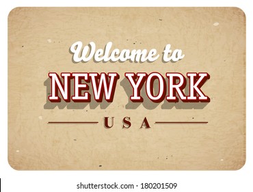 Welcome to New York - Vintage greeting card