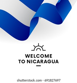 Welcome to Nicaragua. Nicaragua flag. Patriotic design. Vector illustration.