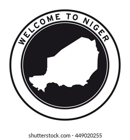 Welcome to Niger vector logo sticker button