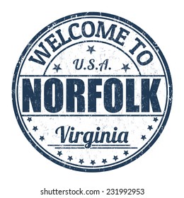 Welcome to Norfolk grunge rubber stamp on white background, vector illustration