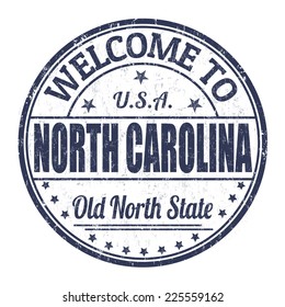 Welcome to North Carolina grunge rubber stamp on white background, vector illustration