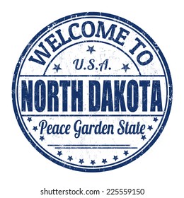 Welcome to North Dakota grunge rubber stamp on white background, vector illustration