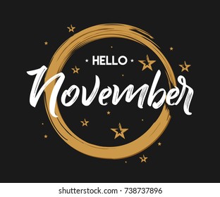 Welcome November - Grunge - Vector for greeting, new month