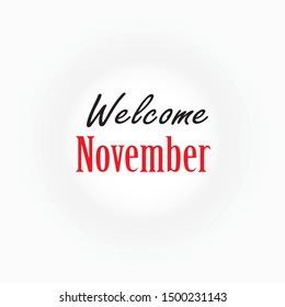 Welcome November, vector template for greeting, new month