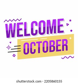 Welcome October banner design idea 