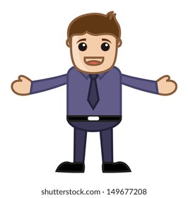 Welcome Office - Business Cartoon Character Vector