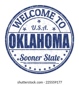 Welcome to Oklahoma grunge rubber stamp on white background, vector illustration