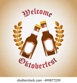 welcome oktoberfest beer festival vector illustration design