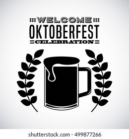 welcome oktoberfest beer festival vector illustration design