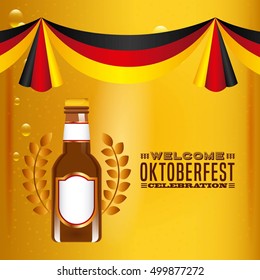 welcome oktoberfest beer festival vector illustration design