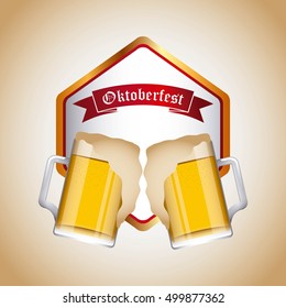 welcome oktoberfest beer festival vector illustration design