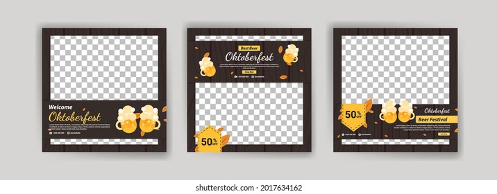 Welcome Oktoberfest. Best Beer Oktoberfest. Oktoberfest Beer Festival. Banner vector for social media ads, web ads, business messages, discount flyers and big sale banners.