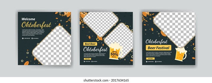 Welcome Oktoberfest. Best Beer Oktoberfest. Oktoberfest Beer Festival. Banner vector for social media ads, web ads, business messages, discount flyers and big sale banners.