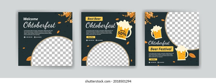 Welcome Oktoberfest. Best Beer Oktoberfest. Oktoberfest Beer Festival. Banner vector for social media ads, web ads, business messages, discount flyers and big sale banners.