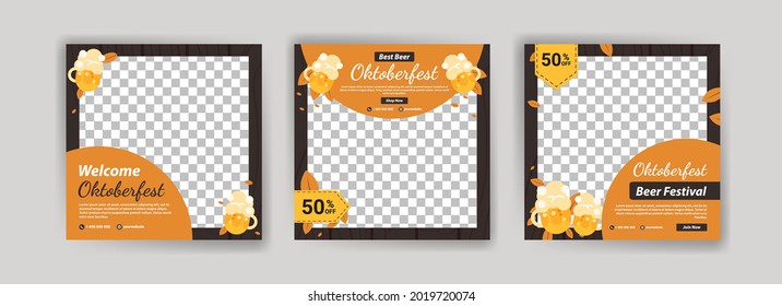 Welcome Oktoberfest. Best Beer Oktoberfest. Oktoberfest Beer Festival. Banner vector for social media ads, web ads, business messages, discount flyers and big sale banners.