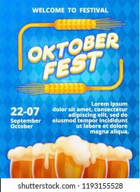 Welcome oktoberfest concept banner. Cartoon illustration of welcome oktoberfest vector concept banner for web design