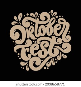 Welcome to Oktoberfest. Oktoberfest handwritten lettering. Beer Festival vector banner. Design template celebration. 