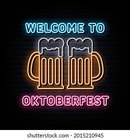 willkommen auf oktoberfest Neonschild. Neonsymbol