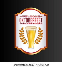 welcome oktoberfest poster icon vector illustration design
