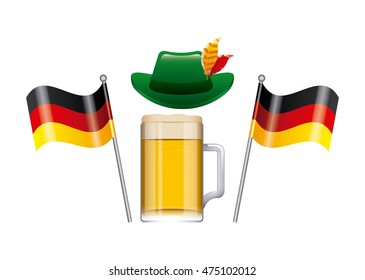 welcome oktoberfest poster icon vector illustration design