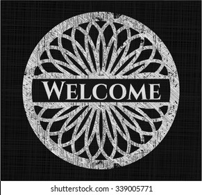 Welcome on chalkboard